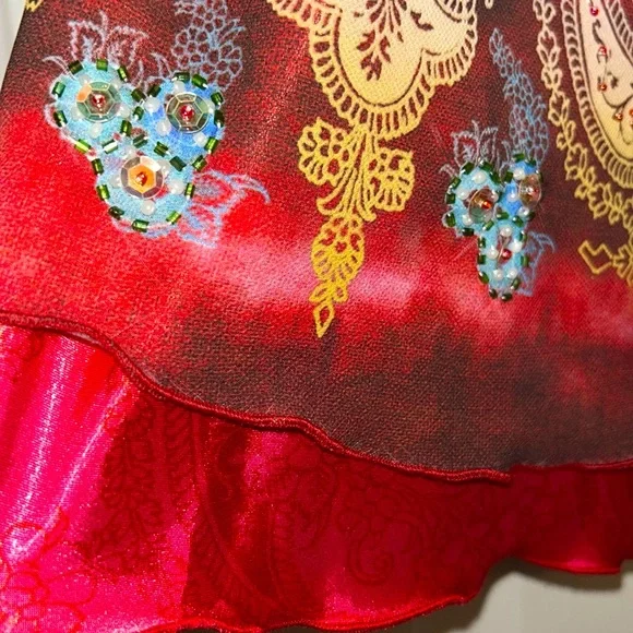 Boston Proper Paisley Beaded Women's Tank Top NWOT 4=(XL) Red/Pink Sequins Boho - Picture 6 of 14